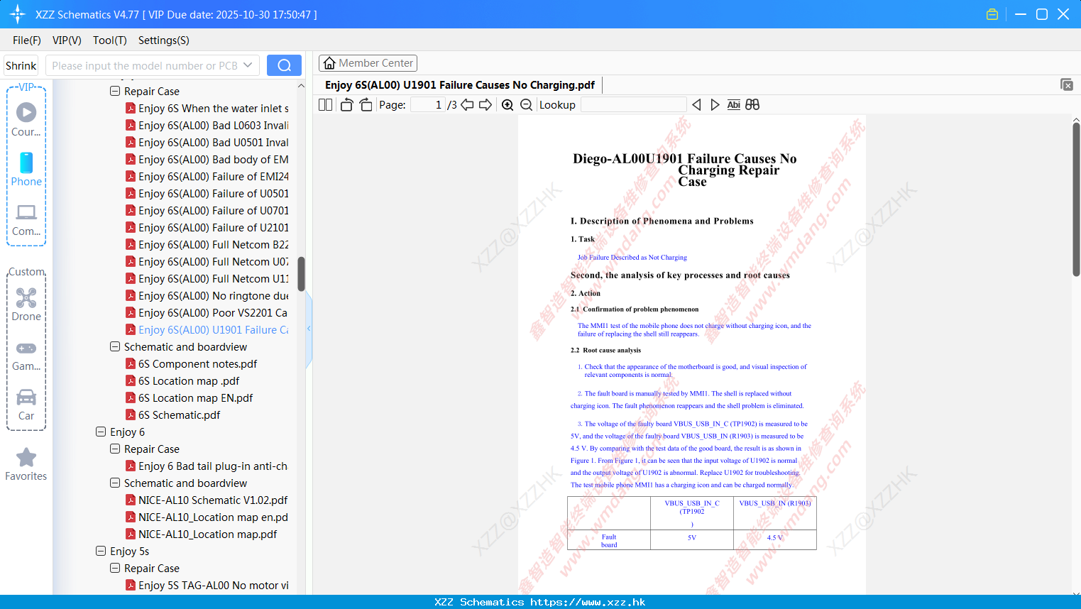 Huawei Enjoy 6S(AL00) U1901 Failure Causes No Charging